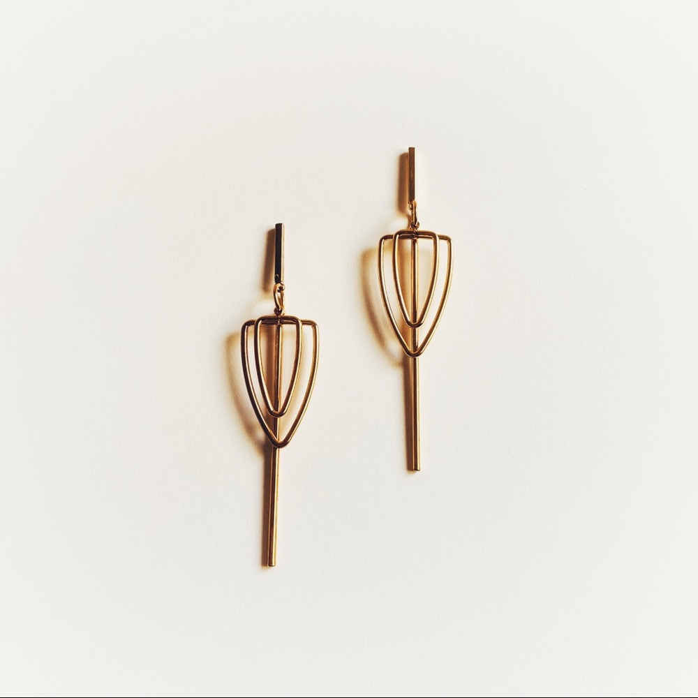 [NEW] DROP GOLD PLATED GEOMETRIC EARRINGS